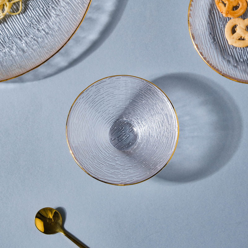 Gold Rimmed Glass Dessert Bowl 100 ml - Bowl,ceramic bowl, snack bowls, curry bowl, popcorn bowls | Bowls for dining table & home decor