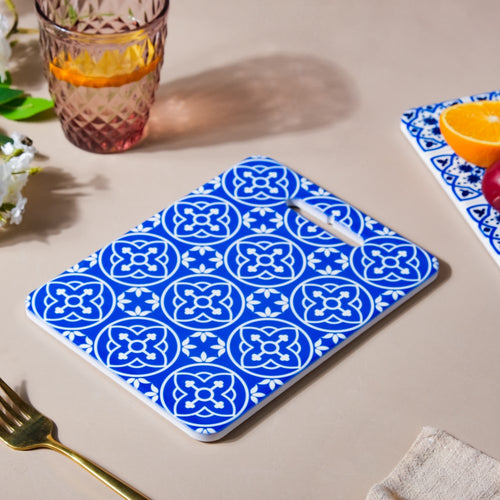 Moroccan Art Rectangle Trivet Blue 7 Inch - Ceramic platter, serving platter, fruit platter | Plates for dining table & home decor