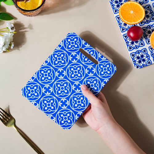 Moroccan Art Rectangle Trivet Blue 7 Inch - Ceramic platter, serving platter, fruit platter | Plates for dining table & home decor
