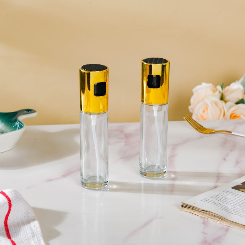 Oil Sprayer Bottle For Cooking Gold Set Of 2