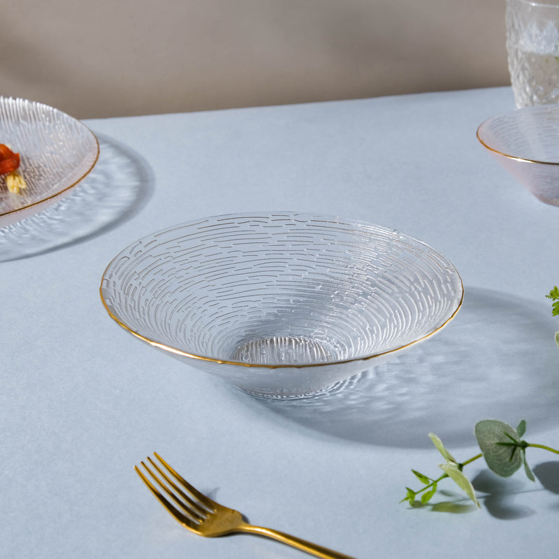 Decorative Glass Salad Bowl -  Glass bowl, serving bowls, bowl for snacks, glass serving bowl, ice cream serving bowl, large serving bowl | Bowls for dining table & home decor