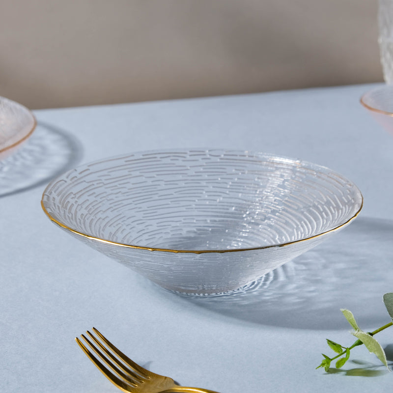 Decorative Glass Salad Bowl -  Glass bowl, serving bowls, bowl for snacks, glass serving bowl, ice cream serving bowl, large serving bowl | Bowls for dining table & home decor