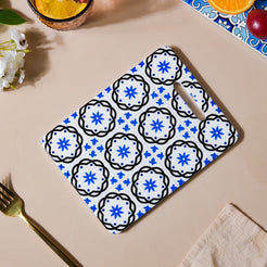 Rectangle Tile Art Trivet Blue And Grey 7 Inch - Ceramic platter, serving platter, fruit platter | Plates for dining table & home decor