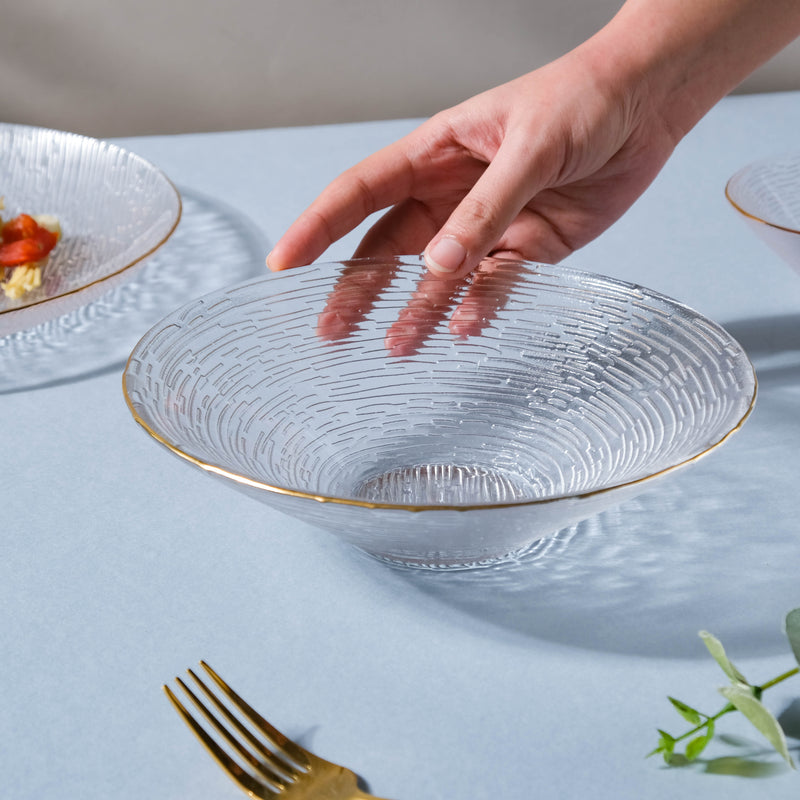 Decorative Glass Salad Bowl -  Glass bowl, serving bowls, bowl for snacks, glass serving bowl, ice cream serving bowl, large serving bowl | Bowls for dining table & home decor