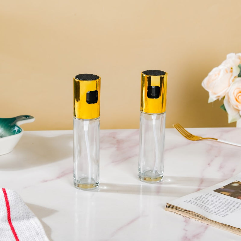 Oil Sprayer Bottle For Cooking Gold Set Of 2