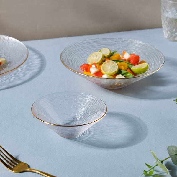 Decorative Glass Salad Bowl -  Glass bowl, serving bowls, bowl for snacks, glass serving bowl, ice cream serving bowl, large serving bowl | Bowls for dining table & home decor
