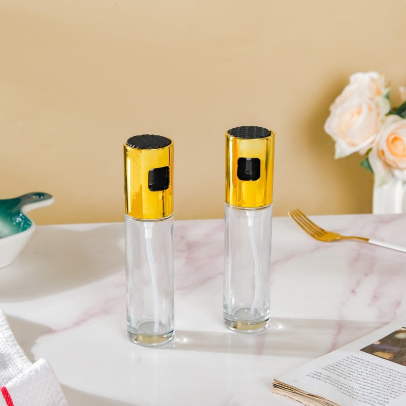 Oil Sprayer Bottle For Cooking Gold Set Of 2