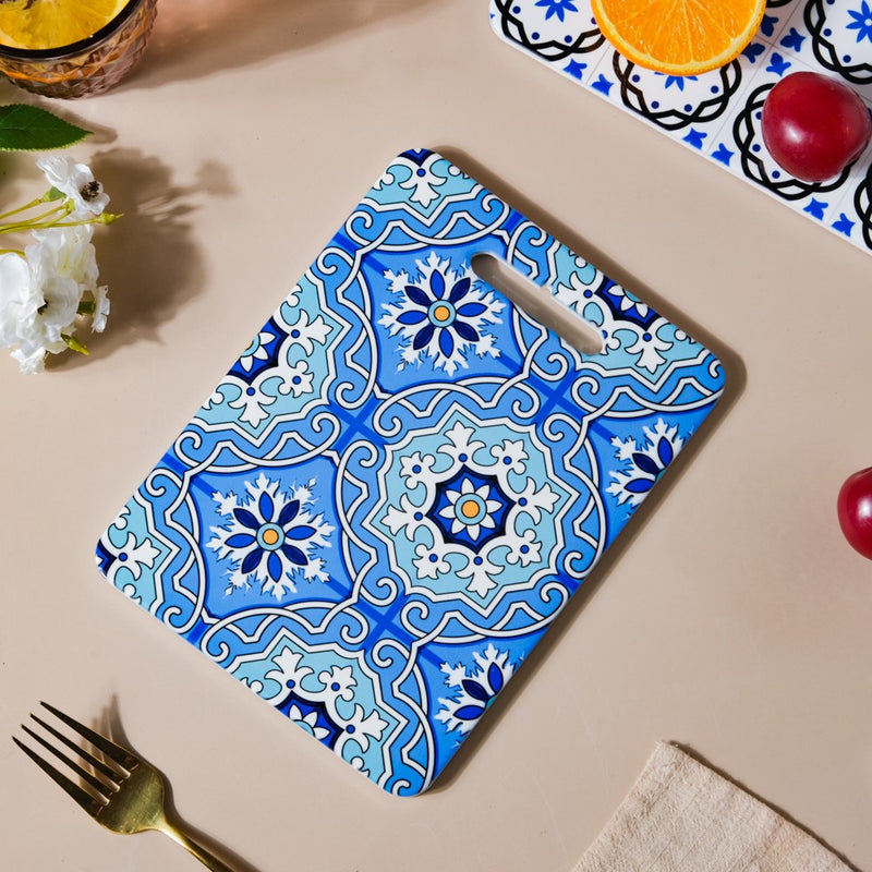 Cerulean Moroccan Ceramic Board 7 Inch - Ceramic platter, serving platter, fruit platter | Plates for dining table & home decor