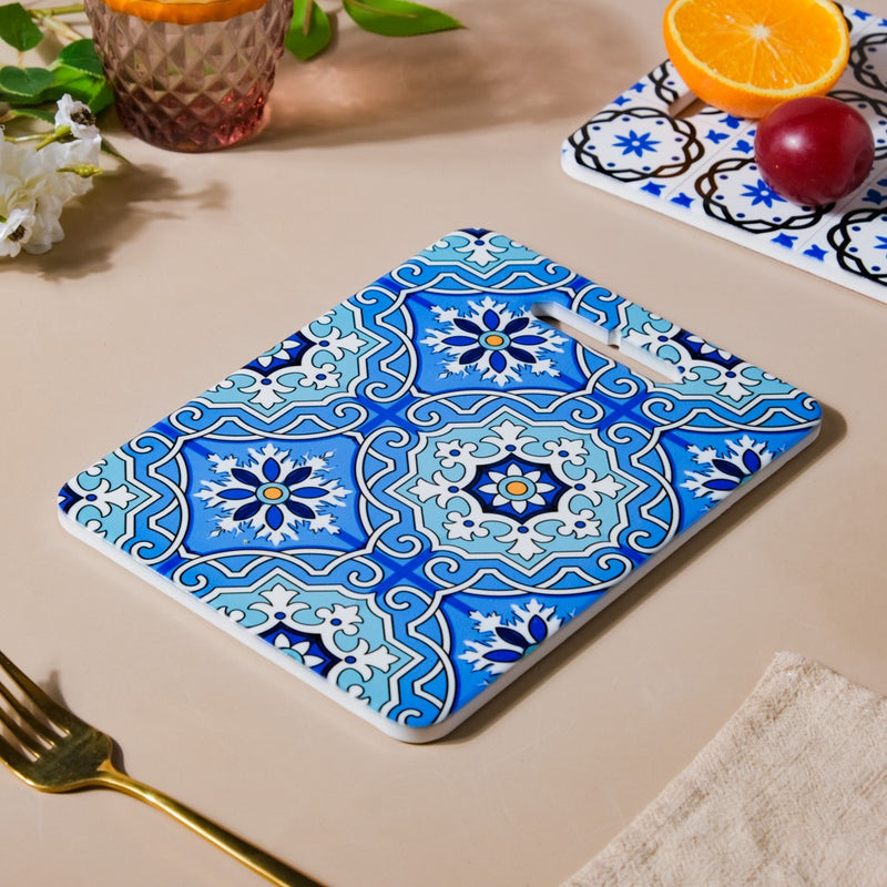 Cerulean Moroccan Ceramic Board 7 Inch - Ceramic platter, serving platter, fruit platter | Plates for dining table & home decor