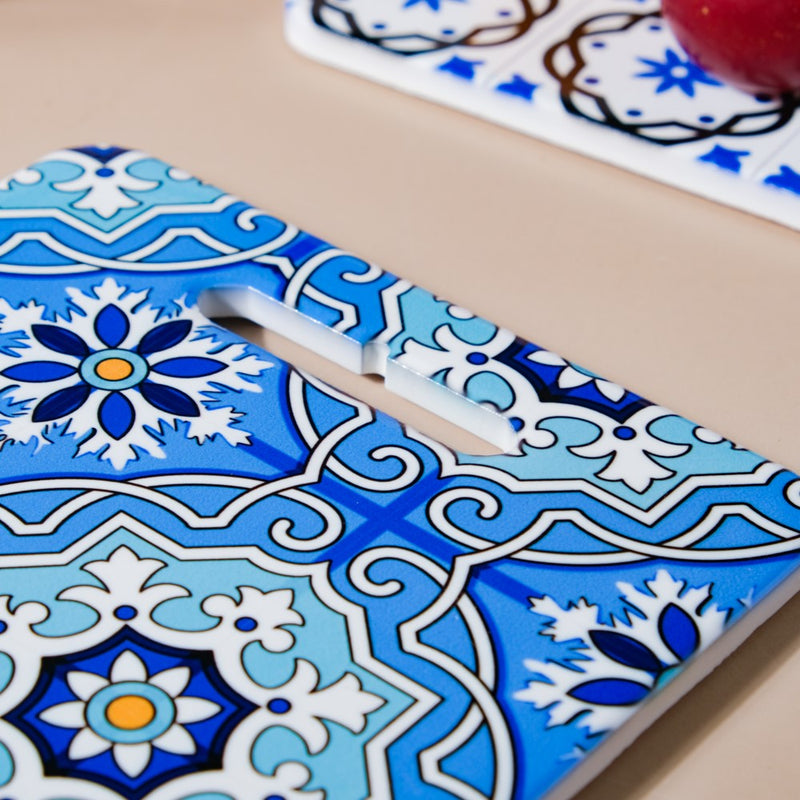 Cerulean Moroccan Ceramic Board 7 Inch - Ceramic platter, serving platter, fruit platter | Plates for dining table & home decor