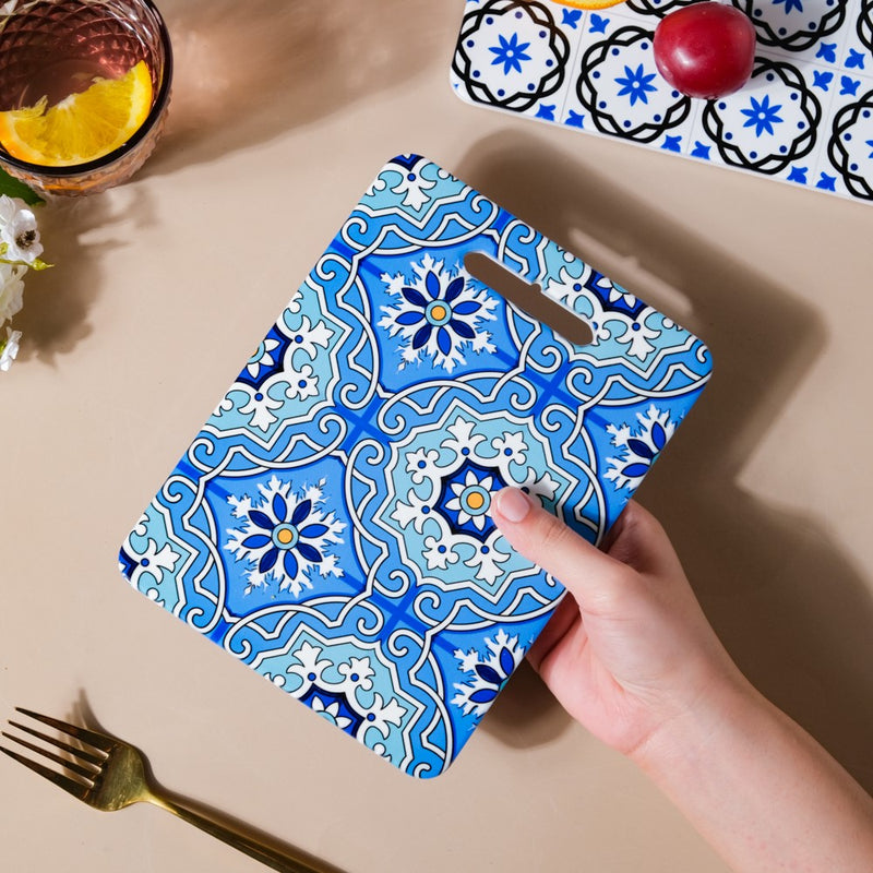 Cerulean Moroccan Ceramic Board 7 Inch - Ceramic platter, serving platter, fruit platter | Plates for dining table & home decor