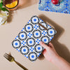 Rectangle Tile Art Trivet Blue And Grey 7 Inch - Ceramic platter, serving platter, fruit platter | Plates for dining table & home decor
