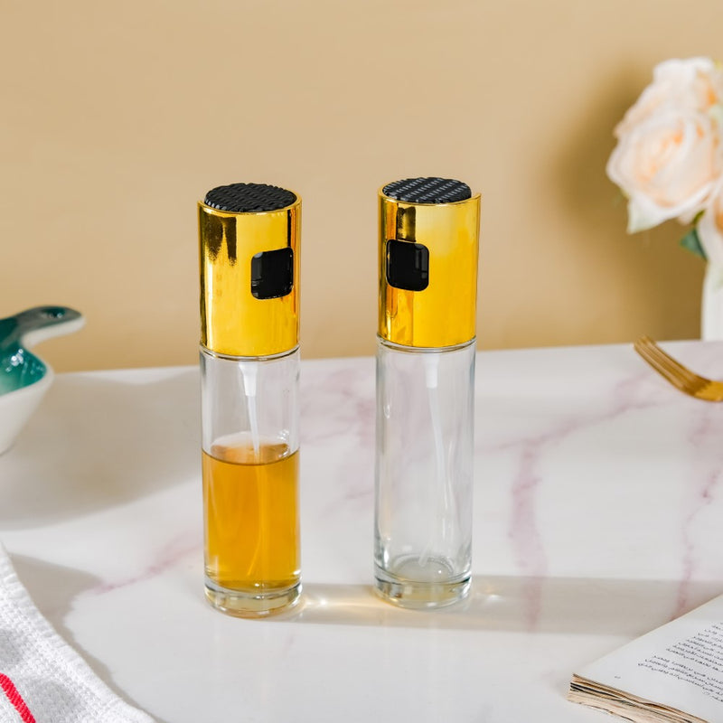 Oil Sprayer Bottle For Cooking Gold Set Of 2