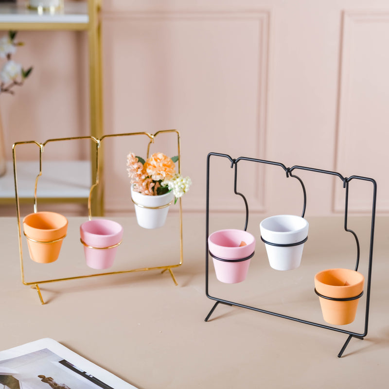 Metallic Rectangular Stand Planter - Plant pot and plant stands | Room decor items