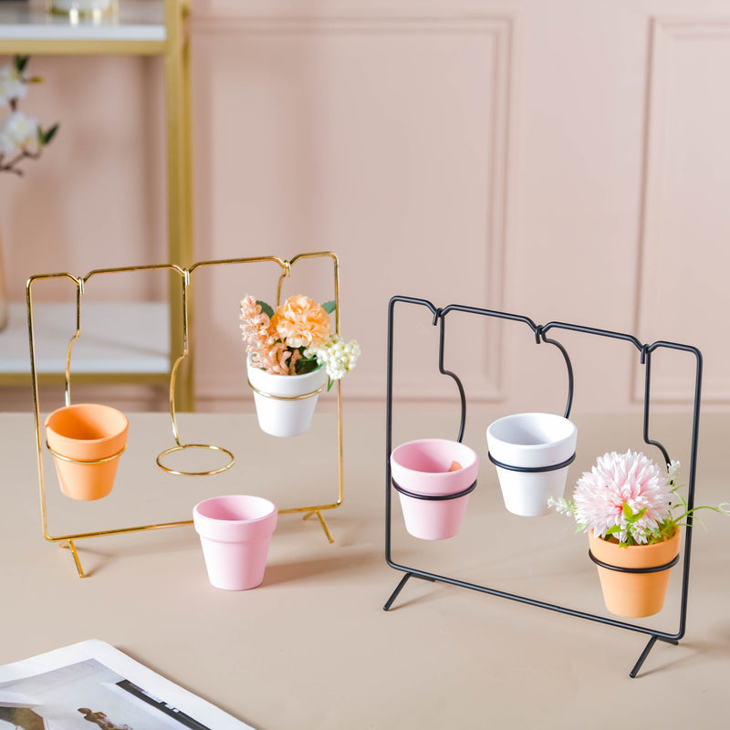 Metallic Rectangular Stand Planter - Plant pot and plant stands | Room decor items