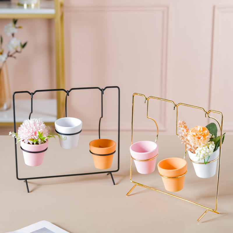 Metallic Rectangular Stand Planter - Plant pot and plant stands | Room decor items