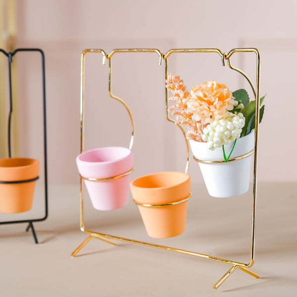 Metallic Rectangular Stand Planter - Plant pot and plant stands | Room decor items