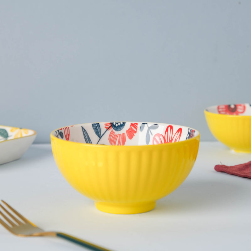 Spring Floral Salad Bowl Small 300 ml - Bowl,ceramic bowl, snack bowls, curry bowl, popcorn bowls | Bowls for dining table & home decor