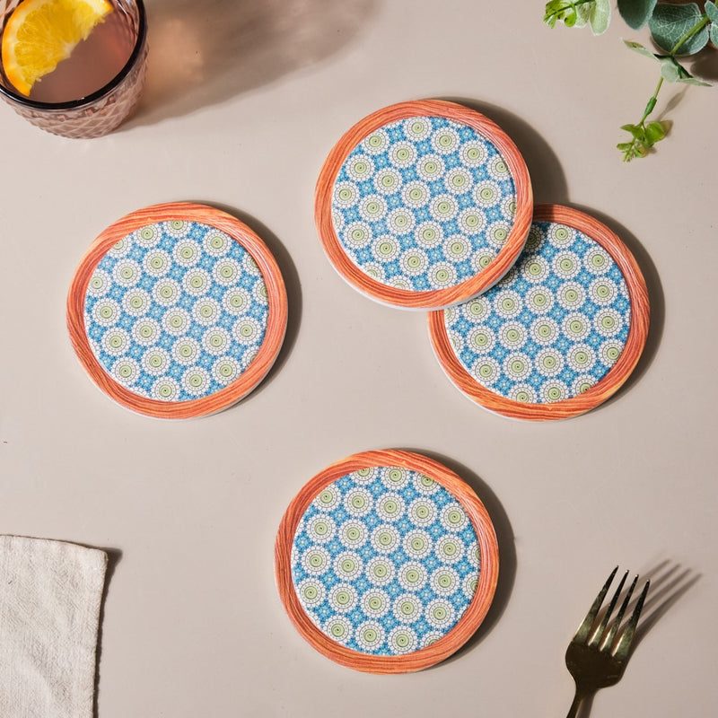 Ceramic Coaster With Cork Base Set of 4