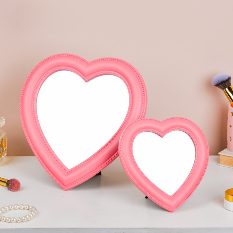 Hearty Desk Mirror Pink Small - Dressing table mirror and makeup vanity mirror online | Room decor items