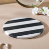 Striped Circle Marble Platter - Ceramic platter, serving platter, fruit platter | Plates for dining table & home decor