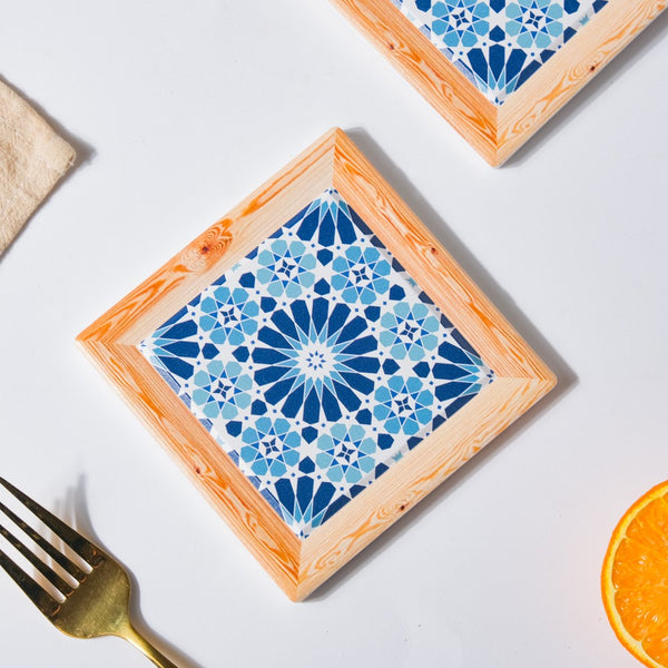 Moroccan Square Art Ceramic Coaster Set Of 4