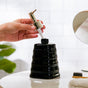 Abstract Ceramic Dispenser With Nozzle Black 7 Inch