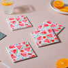 Sweet Pink Fiesta Square Tile Coaster Set Of 4