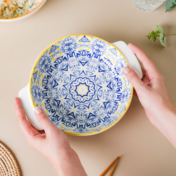 Mandala Blue Baking Dish With Handle 9 Inch - Baking Dish