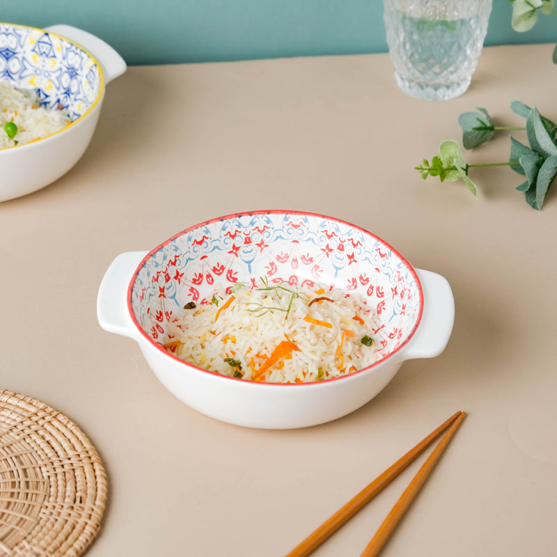 Mandala Red Floral Baking Dish With Handle 8.5 inch - Baking Dish