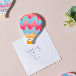 Chevron Hot Air Balloon Fridge Magnet - Showpiece | Home decor item | Room decoration item