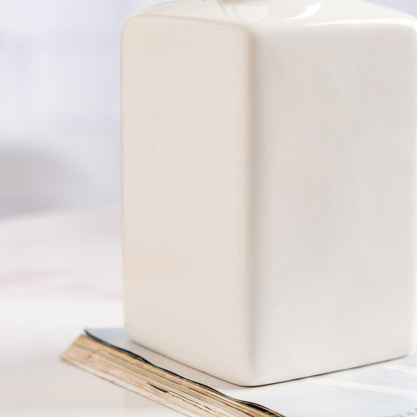 Celestria Ceramic Dispenser With Nozzle White 6 Inch
