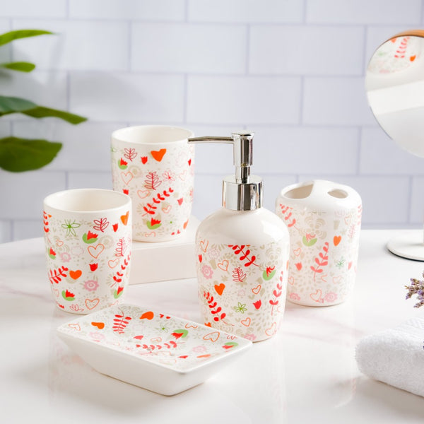 Eclectic Ceramic Bathroom Accessories Set of 5