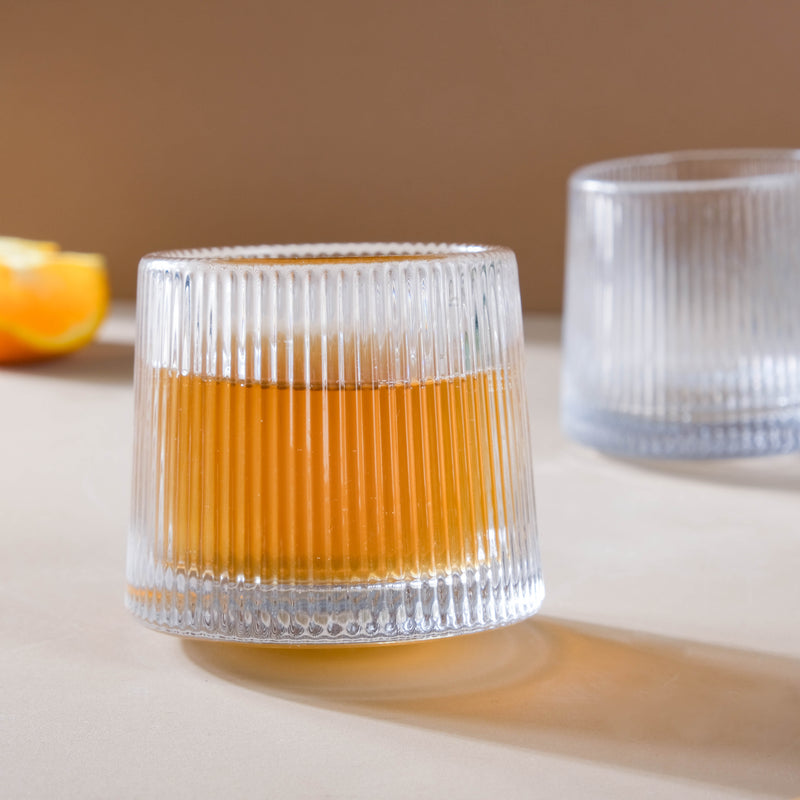 Rotating Ribbed Glass Set of 2