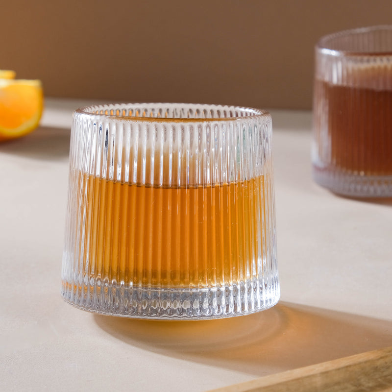 Rotating Ribbed Glass Set of 2