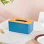 Tissue Box With Wooden Lid Blue - Tissue box and organizer | Home and room decor items