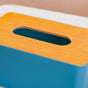 Tissue Box With Wooden Lid Blue - Tissue box and organizer | Home and room decor items