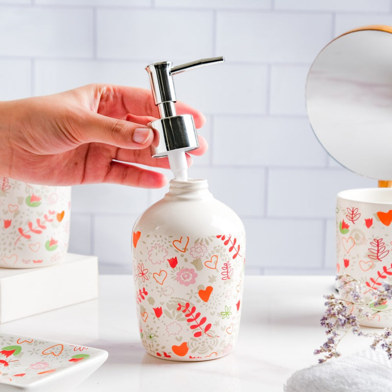 Eclectic Ceramic Bathroom Accessories Set of 5
