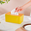 Tissue Box With Wooden Lid Yellow - Tissue box and organizer | Home and room decor items