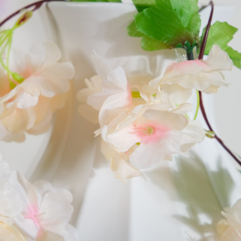 Artificial Sakura Blossoms And Leaves Vine Peach - Artificial flower | Home decor item | Room decoration item
