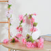Artificial Sakura Blossoms And Leaves Vine Crimson - Artificial flower | Home decor item | Room decoration item