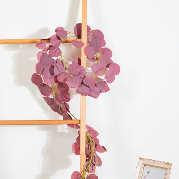 Decorative Eucalyptus Leaf Vine Purple - Artificial Plant | Flower for vase | Home decor item | Room decoration item