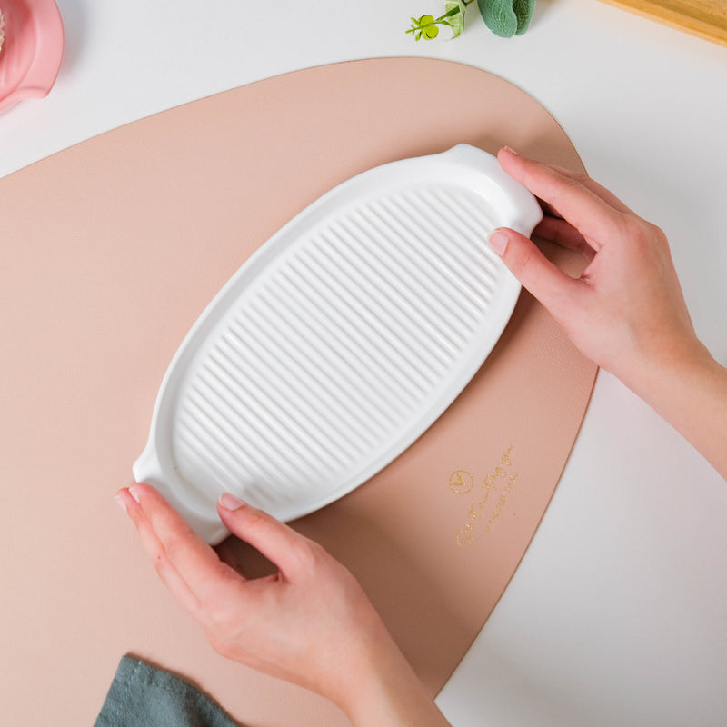 Snow White Grill Platter - Ceramic platter, serving platter, fruit platter | Plates for dining table & home decor