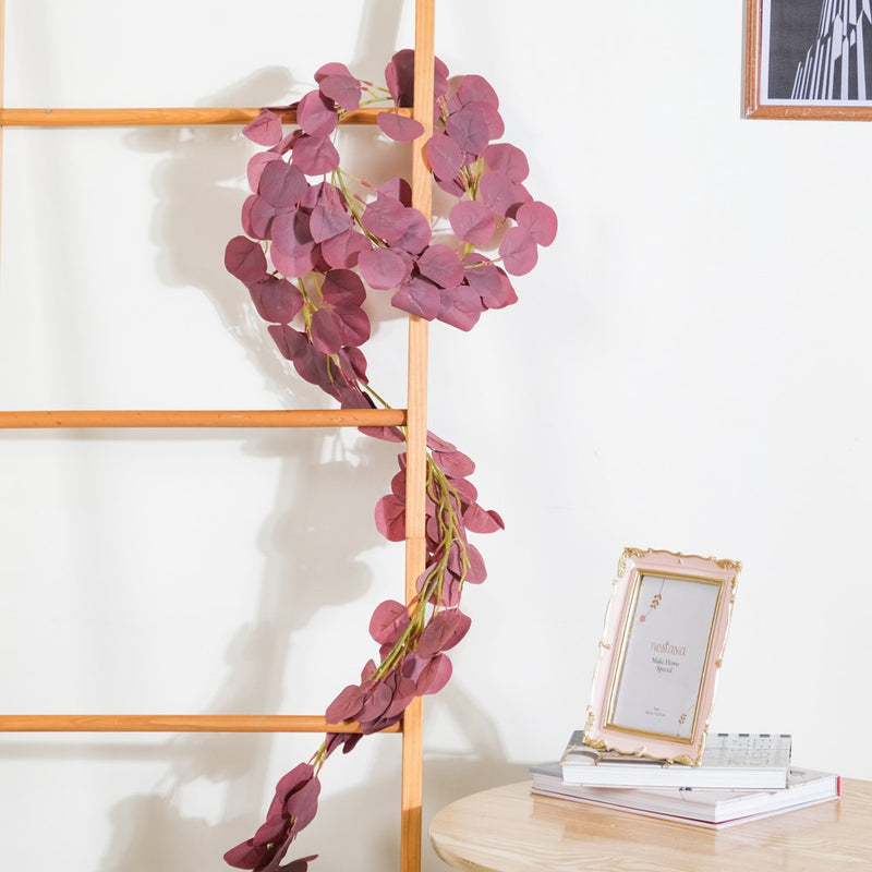 Decorative Eucalyptus Leaf Vine Purple - Artificial Plant | Flower for vase | Home decor item | Room decoration item