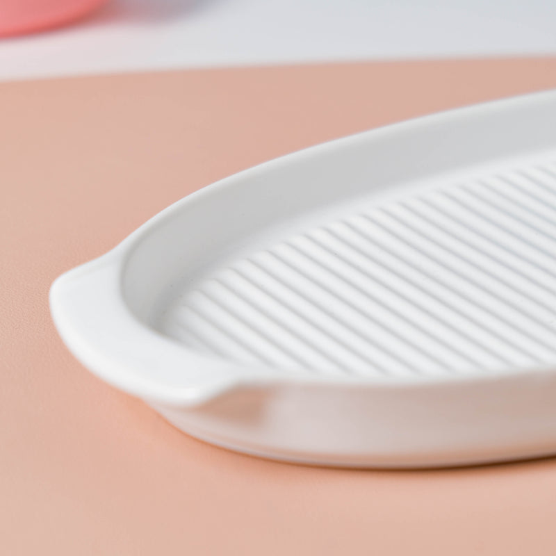 Snow White Grill Platter - Ceramic platter, serving platter, fruit platter | Plates for dining table & home decor