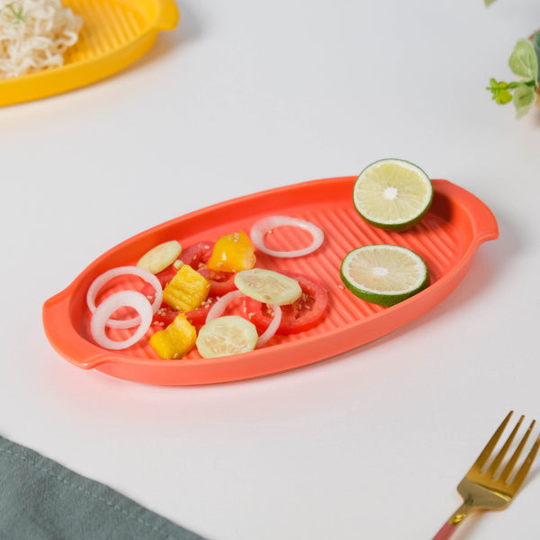 Orange Sherbet Grill Platter - Ceramic platter, serving platter, fruit platter | Plates for dining table & home decor
