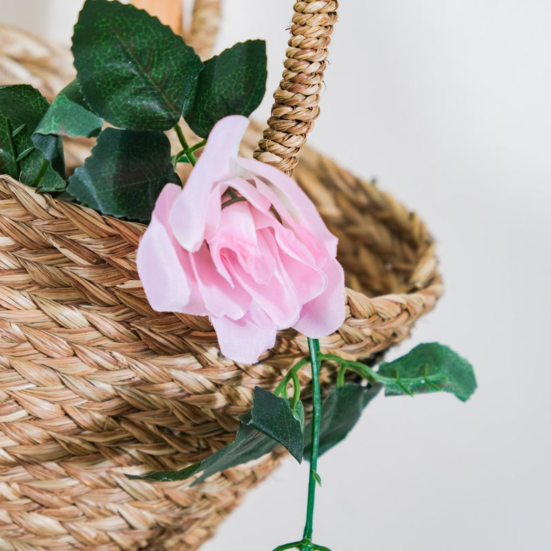 Faux Rose And Leaves Vine For Decor Pink - Artificial flower | Home decor item | Room decoration item