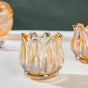 Tulip Glass Tea Light Candle Holder Amber Set Of 2 - Tealight candle holder | Home decoration items