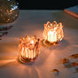 Tulip Glass Tea Light Candle Holder Amber Set Of 2 - Tealight candle holder | Home decoration items