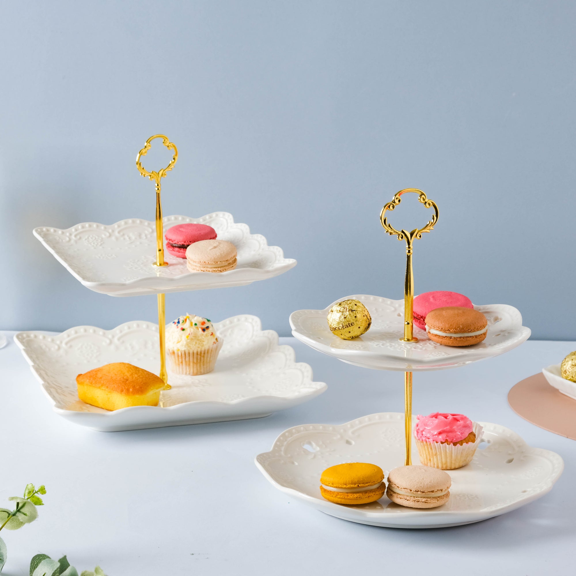 Sugar Square White 2-tier Cupcake Stand